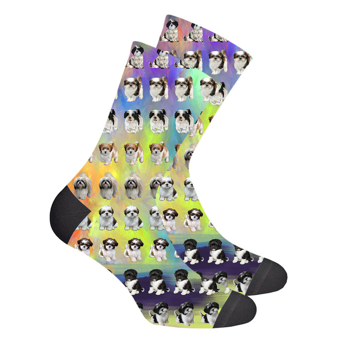 Paradise Wave Shih Tzu Dogs Women's Socks