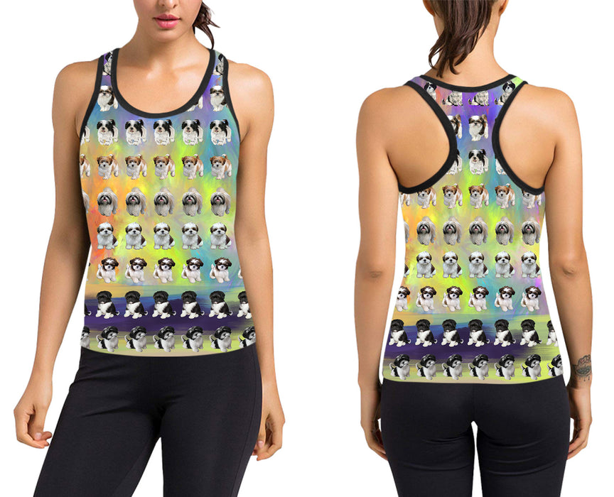 Paradise Wave Shih Tzu Dogs Women's Racerback Tank Top