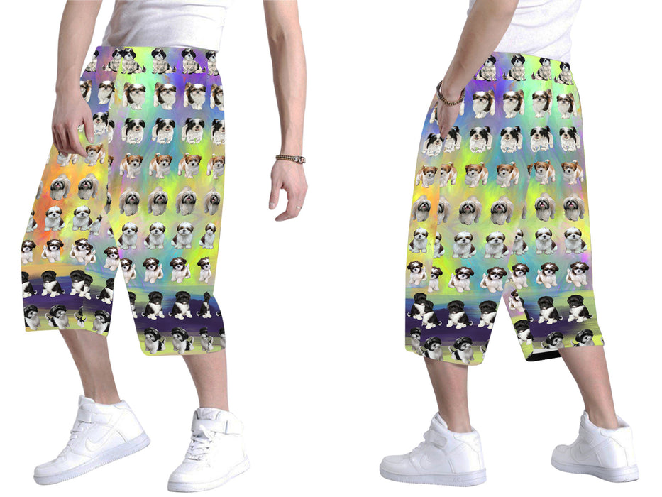 Paradise Wave Shih Tzu Dogs All Over Print Men's Baggy Shorts