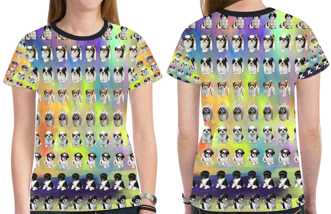 Paradise Wave Shih Tzu Dogs All Over Print Mesh Women's T-shirt