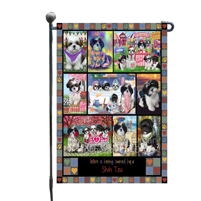 Love is Being Owned Shih Tzu Dog Grey Garden Flag GFLG65482