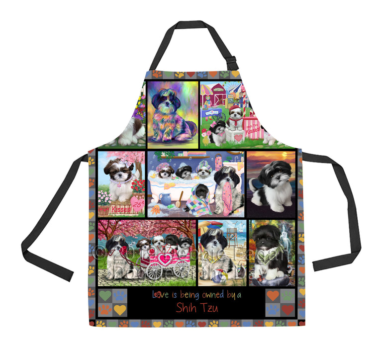Love is Being Owned Shih Tzu Dog Grey Apron