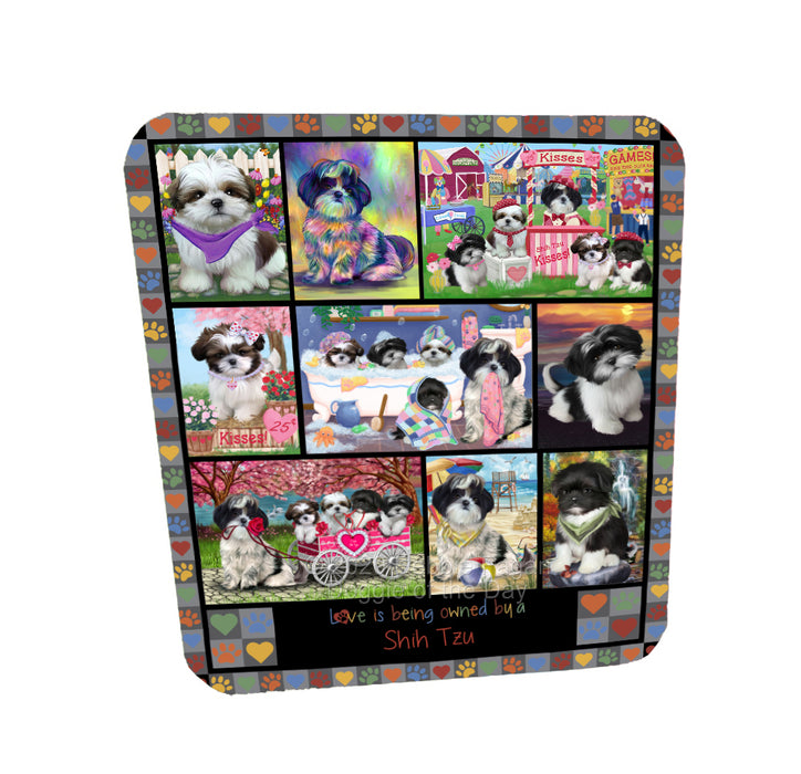 Love is Being Owned Shih Tzu Dog Grey Coasters Set of 4 CSTA57740
