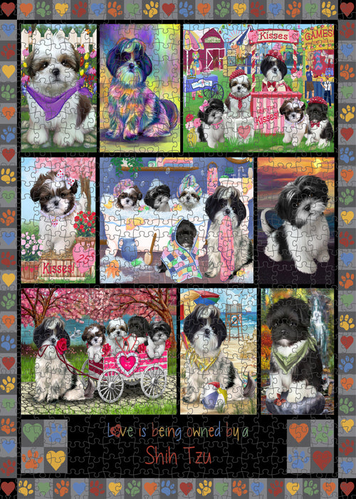 Love is Being Owned Shih Tzu Dog Grey Puzzle with Photo Tin PUZL98648