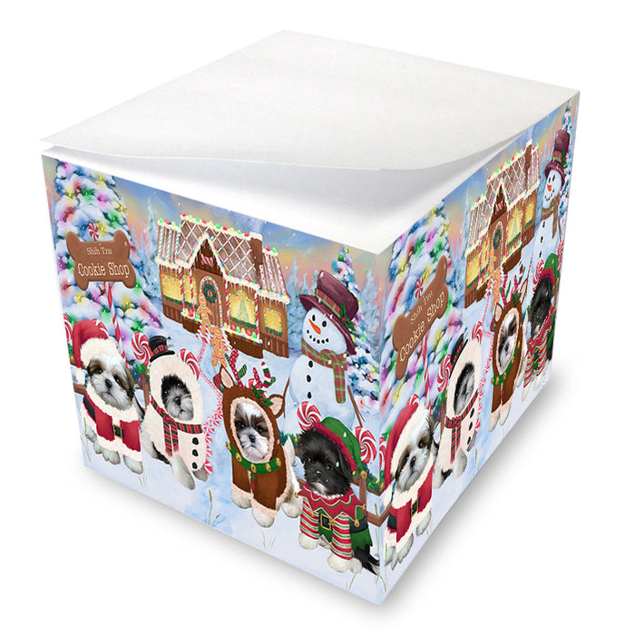 Holiday Gingerbread Cookie Shop Shih Tzus Dog Note Cube NOC54693