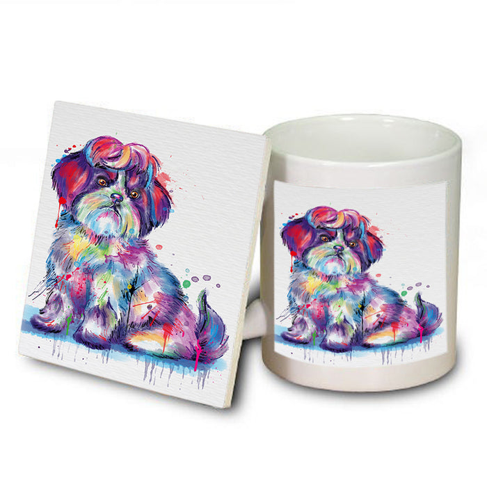Watercolor Shih Tzu Dog Mug and Coaster Set MUC57096