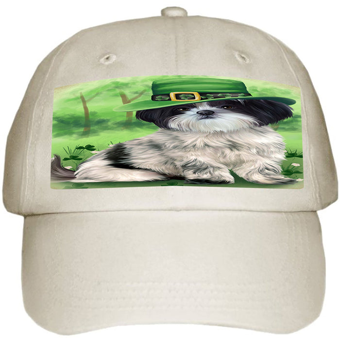 St. Patricks Day Irish Portrait Shih Tzu Dog Ball Hat Cap HAT51939