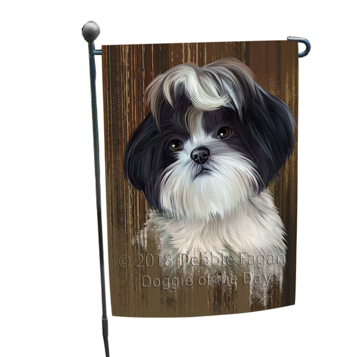 Rustic Shih Tzu Dog Garden Flag GFLG50376