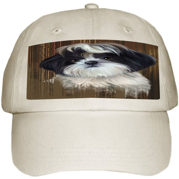 Rustic Shih Tzu Dog Ball Hat Cap HAT55218