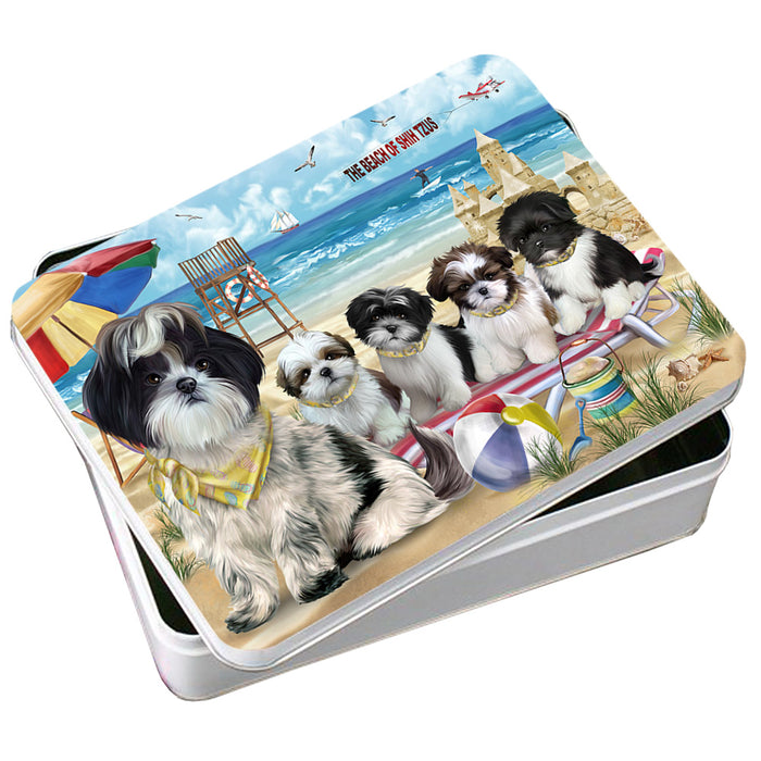Pet Friendly Beach Shih Tzus Dog Photo Storage Tin PITN50094