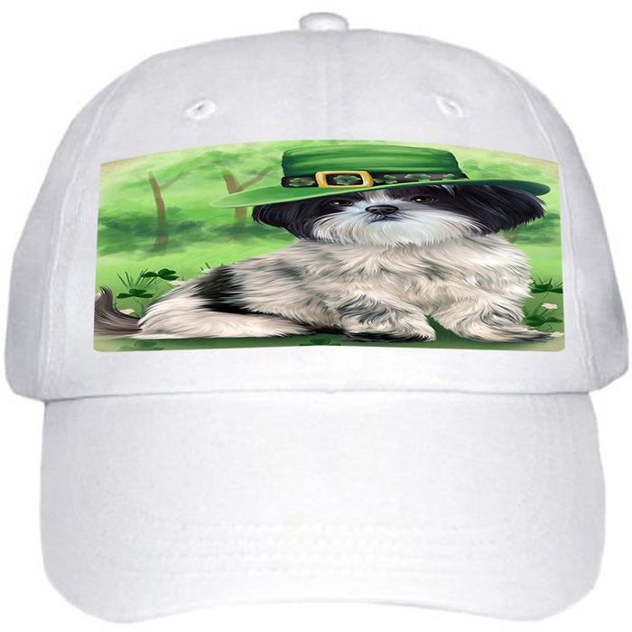 St. Patricks Day Irish Portrait Shih Tzu Dog Ball Hat Cap HAT51939