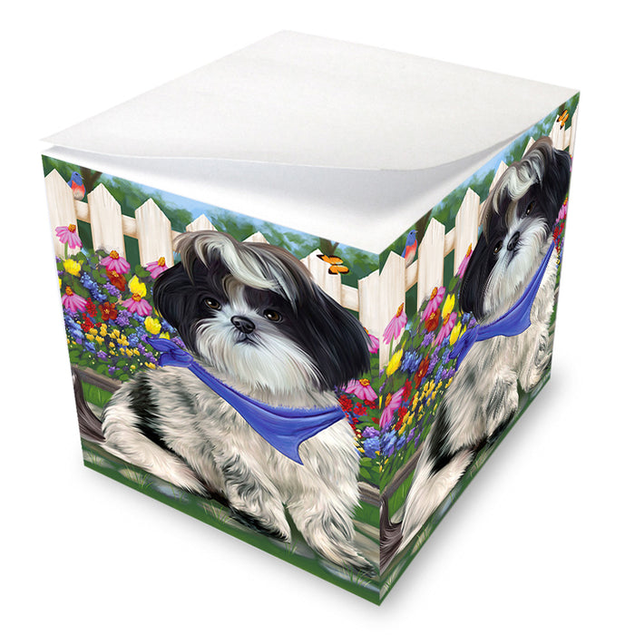 Spring Floral Shih Tzu Dog Note Cube NOC52260