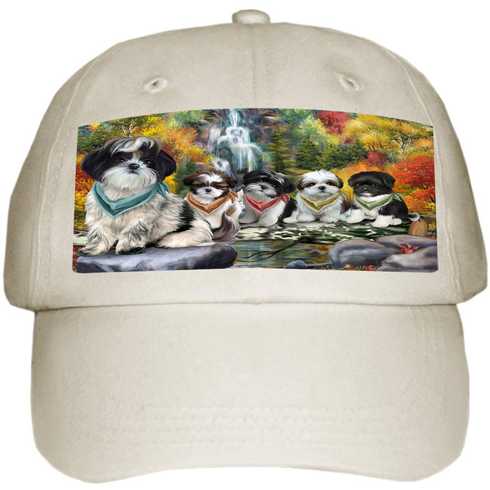 Scenic Waterfall Shih Tzus Dog Ball Hat Cap HAT52371