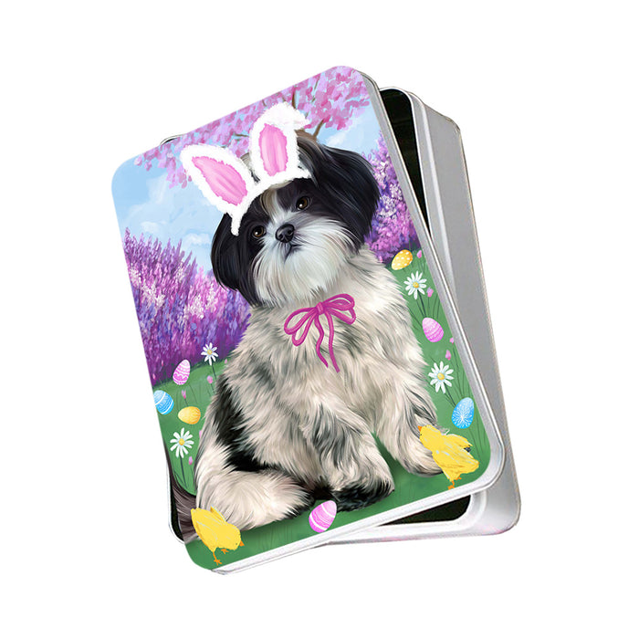 Shih Tzu Dog Easter Holiday Photo Storage Tin PITN49268