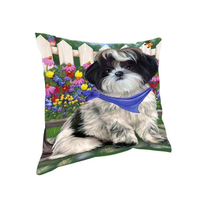 Spring Floral Shih Tzu Dog Pillow PIL56512