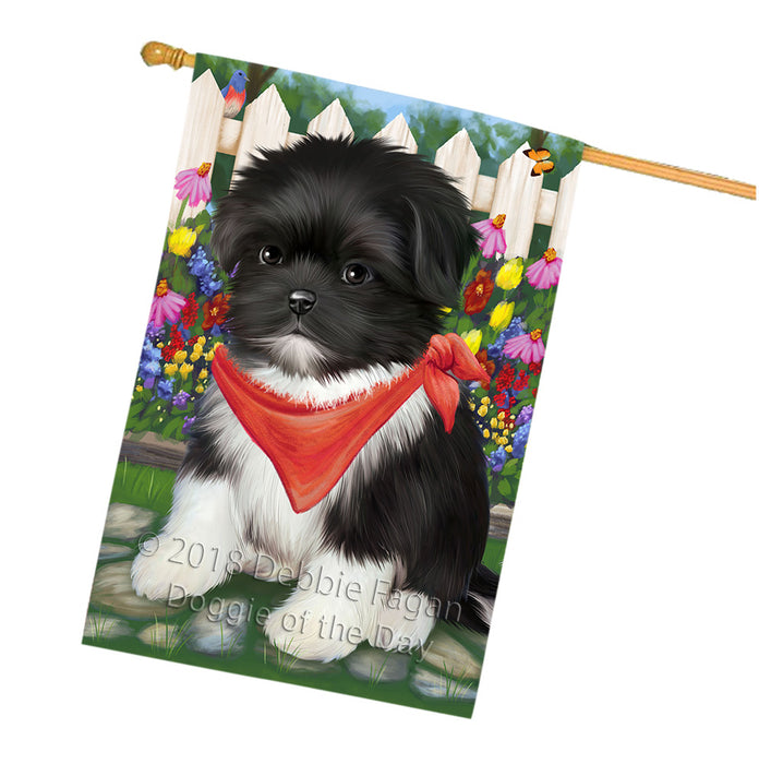 Spring Floral Shih Tzu Dog House Flag FLG50130