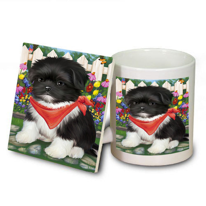 Spring Floral Shih Tzu Dog Mug and Coaster Set MUC52253