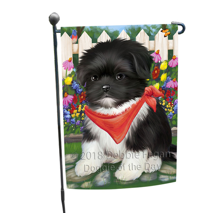 Spring Floral Shih Tzu Dog Garden Flag GFLG49994