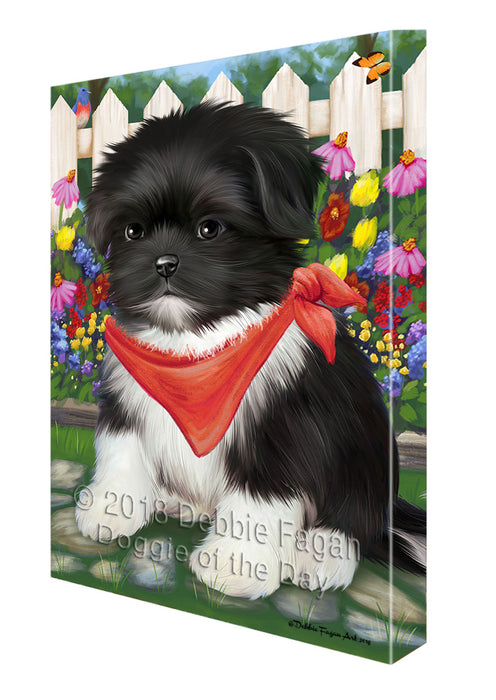 Spring Floral Shih Tzu Dog Canvas Wall Art CVS67237