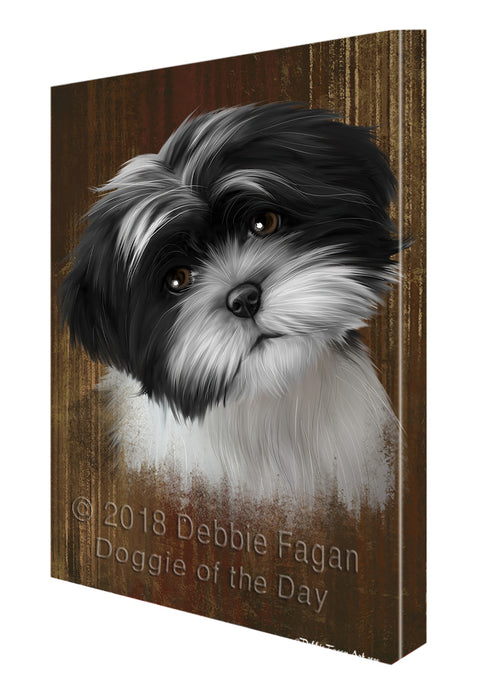 Rustic Shih Tzu Dog Canvas Wall Art CVS61833