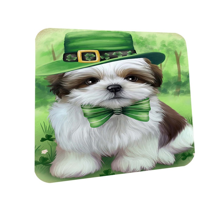 St. Patricks Day Irish Portrait Shih Tzu Dog Coasters Set of 4 CST49363