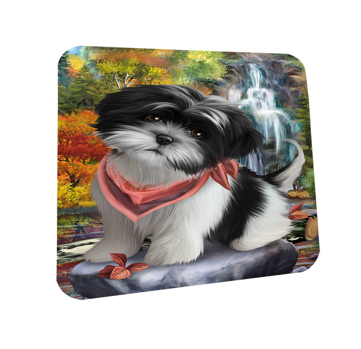 Scenic Waterfall Shih Tzu Dog Coasters Set of 4 CST49473