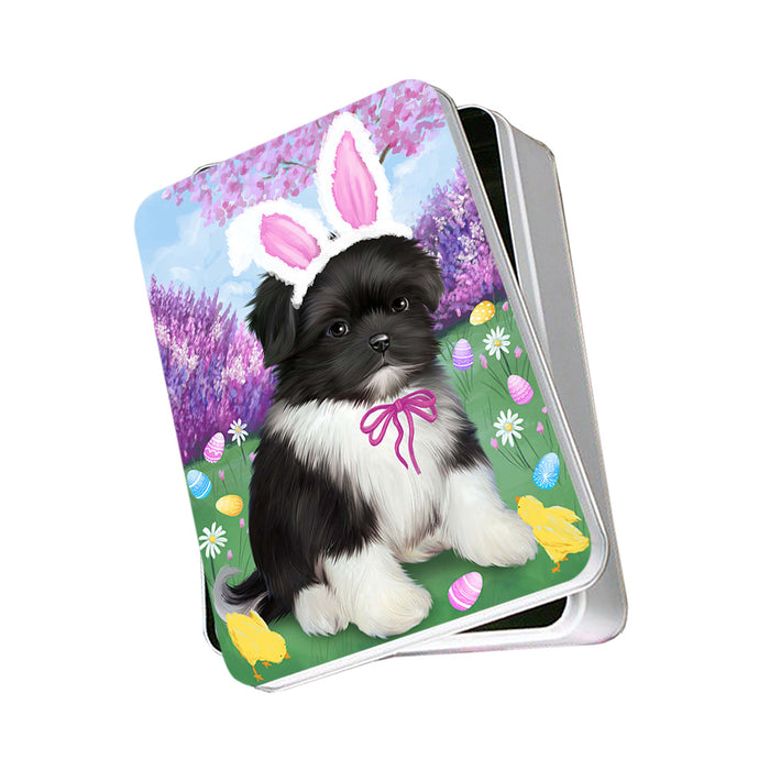 Shih Tzu Dog Easter Holiday Photo Storage Tin PITN49270