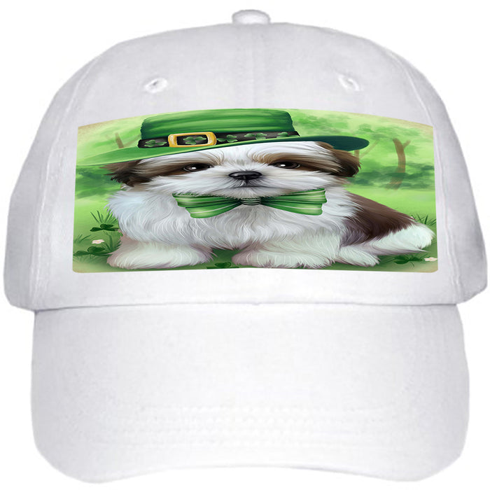 St. Patricks Day Irish Portrait Shih Tzu Dog Ball Hat Cap HAT51945