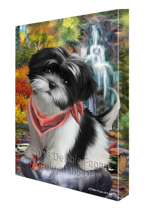 Scenic Waterfall Shih Tzu Dog Canvas Wall Art CVS61239