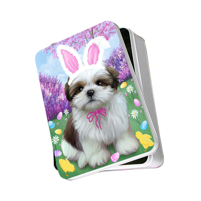 Shih Tzu Dog Easter Holiday Photo Storage Tin PITN49271