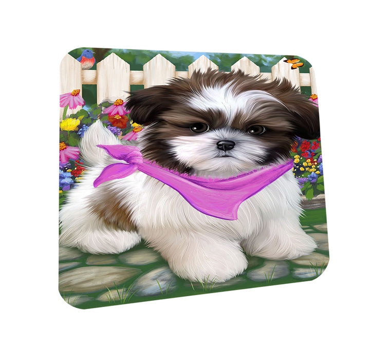 Spring Floral Shih Tzu Dog Coasters Set of 4 CST52129