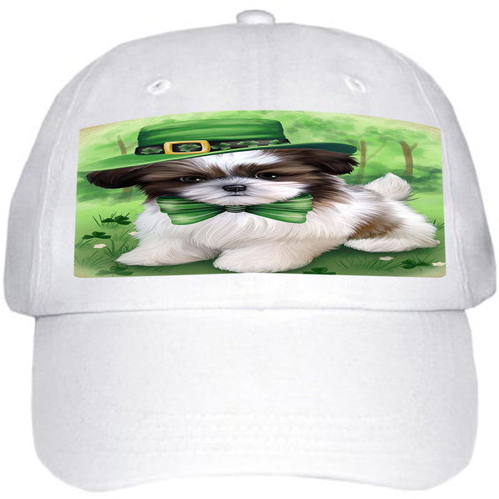 St. Patricks Day Irish Portrait Shih Tzu Dog Ball Hat Cap HAT51948