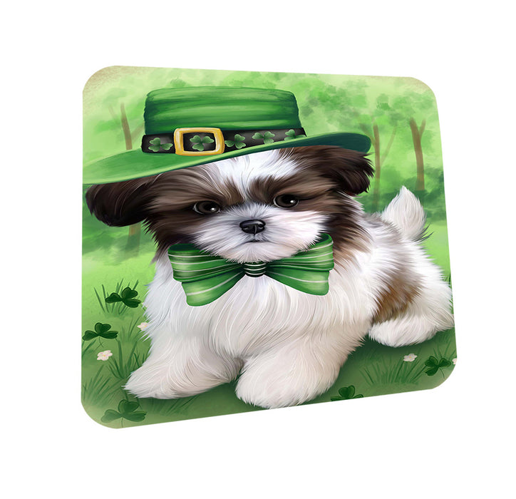 St. Patricks Day Irish Portrait Shih Tzu Dog Coasters Set of 4 CST49364