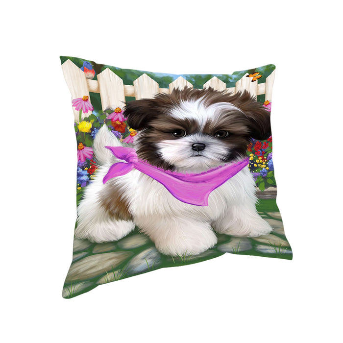 Spring Floral Shih Tzu Dog Pillow PIL56524