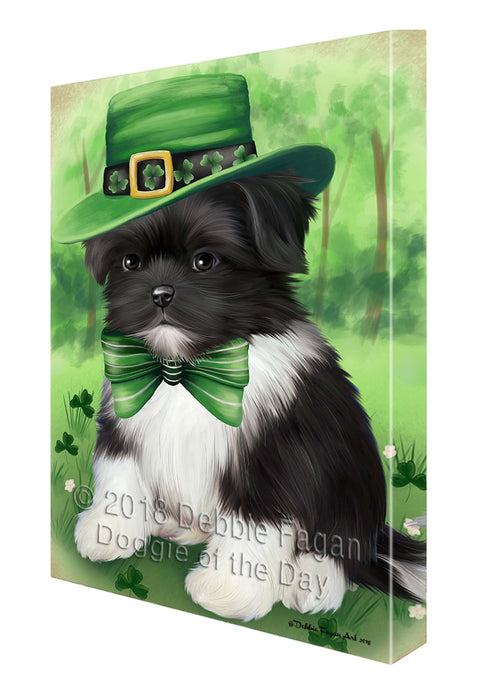 St. Patricks Day Irish Portrait Shih Tzu Dog Canvas Wall Art CVS59547
