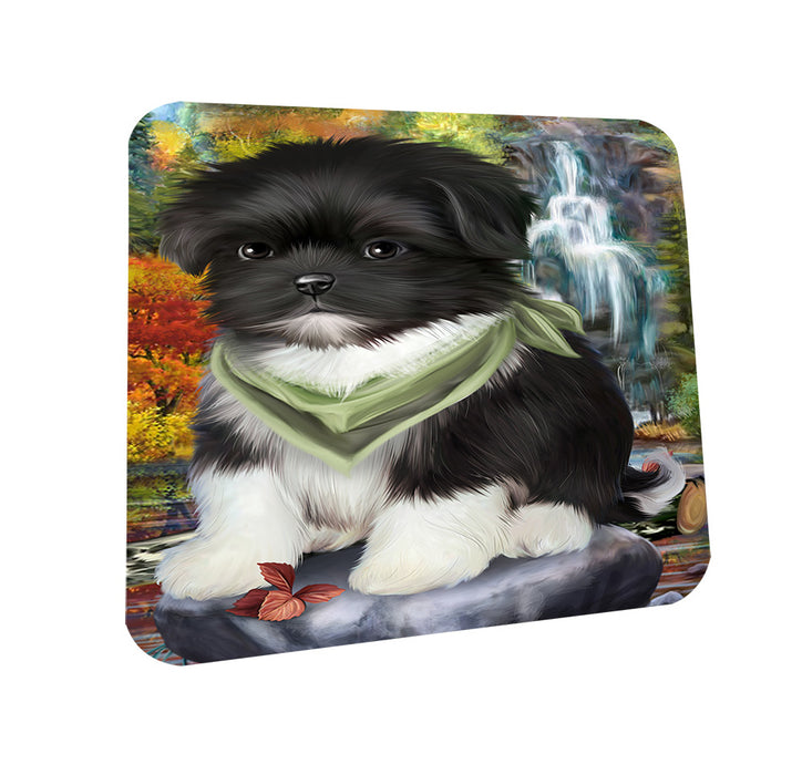 Scenic Waterfall Shih Tzu Dog Coasters Set of 4 CST49475