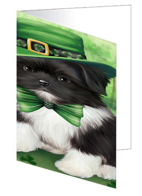 St. Patricks Day Irish Portrait Shih Tzu Dog Handmade Artwork Assorted Pets Greeting Cards and Note Cards with Envelopes for All Occasions and Holiday Seasons GCD52247