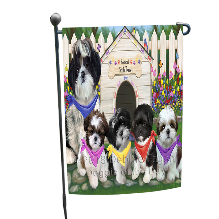 Spring Dog House Shih Tzus Dog Garden Flag GFLG49961