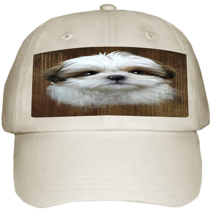 Rustic Shih Tzu Dog Ball Hat Cap HAT52482