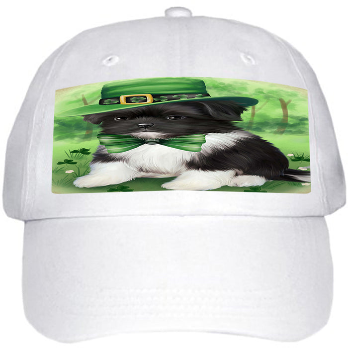 St. Patricks Day Irish Portrait Shih Tzu Dog Ball Hat Cap HAT51951