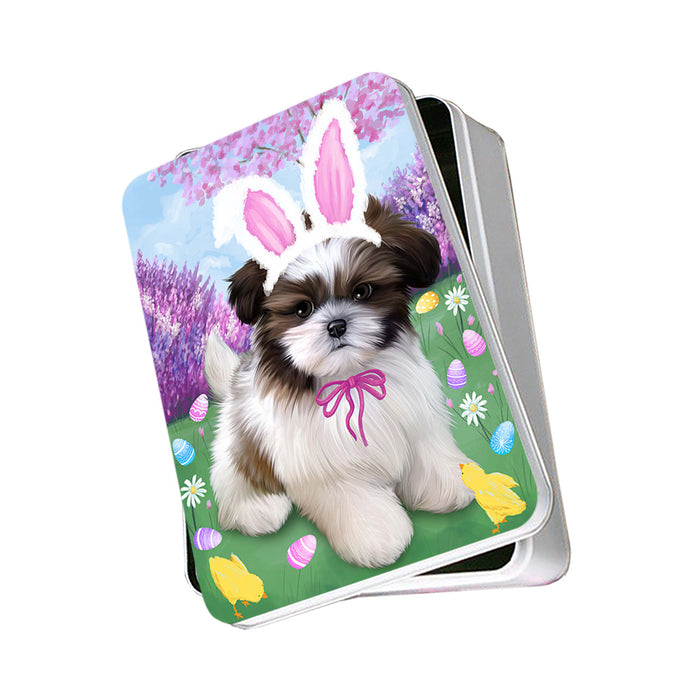 Shih Tzu Dog Easter Holiday Photo Storage Tin PITN49272