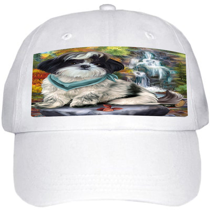 Scenic Waterfall Shih Tzu Dog Ball Hat Cap HAT52386