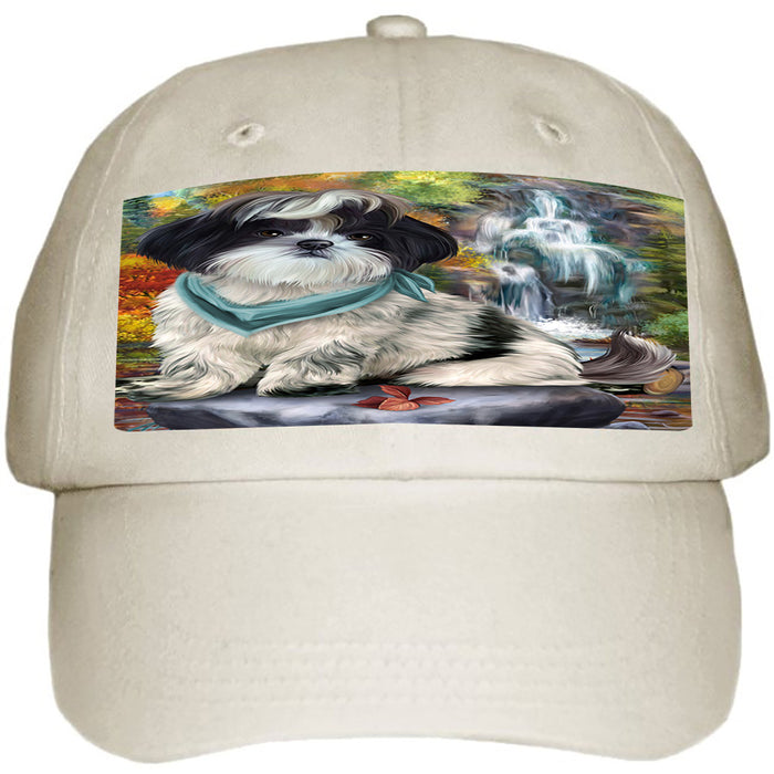 Scenic Waterfall Shih Tzu Dog Ball Hat Cap HAT52386