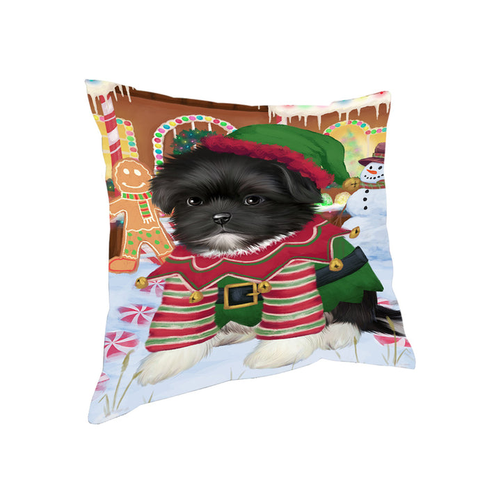 Christmas Gingerbread House Candyfest Shih Tzu Dog Pillow PIL80500
