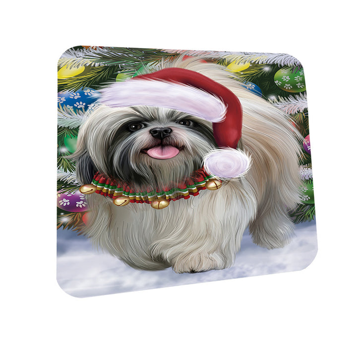 Trotting in the Snow Shih Tzu Dog Coasters Set of 4 CST56627