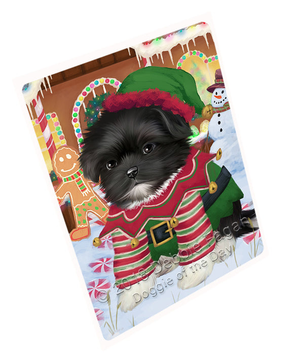 Christmas Gingerbread House Candyfest Shih Tzu Dog Magnet MAG74793 (Small 5.5" x 4.25")
