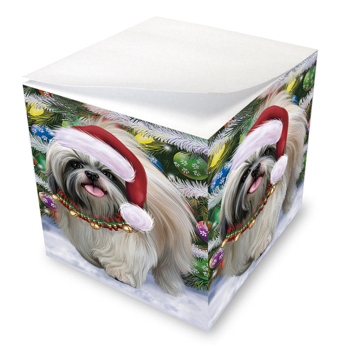 Trotting in the Snow Shih Tzu Dog Note Cube NOC54935