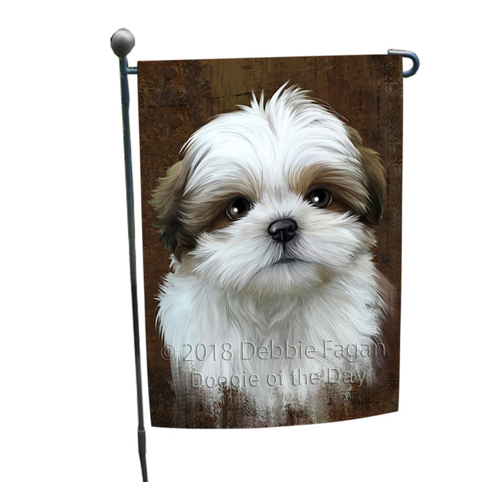 Rustic Shih Tzu Dog Garden Flag GFLG54541