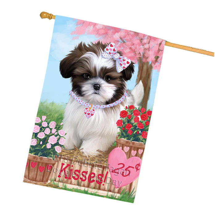 Rosie 25 Cent Kisses Shih Tzu Dog House Flag FLG56718