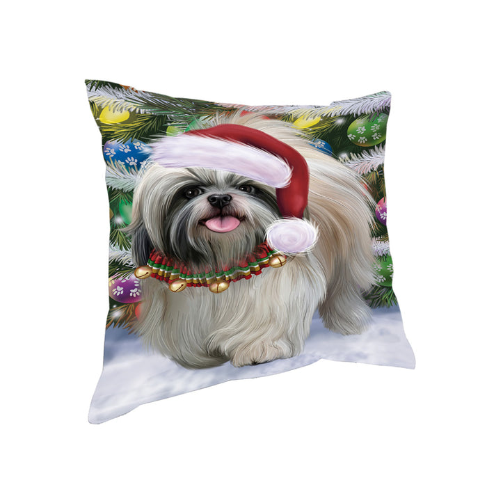Trotting in the Snow Shih Tzu Dog Pillow PIL80968
